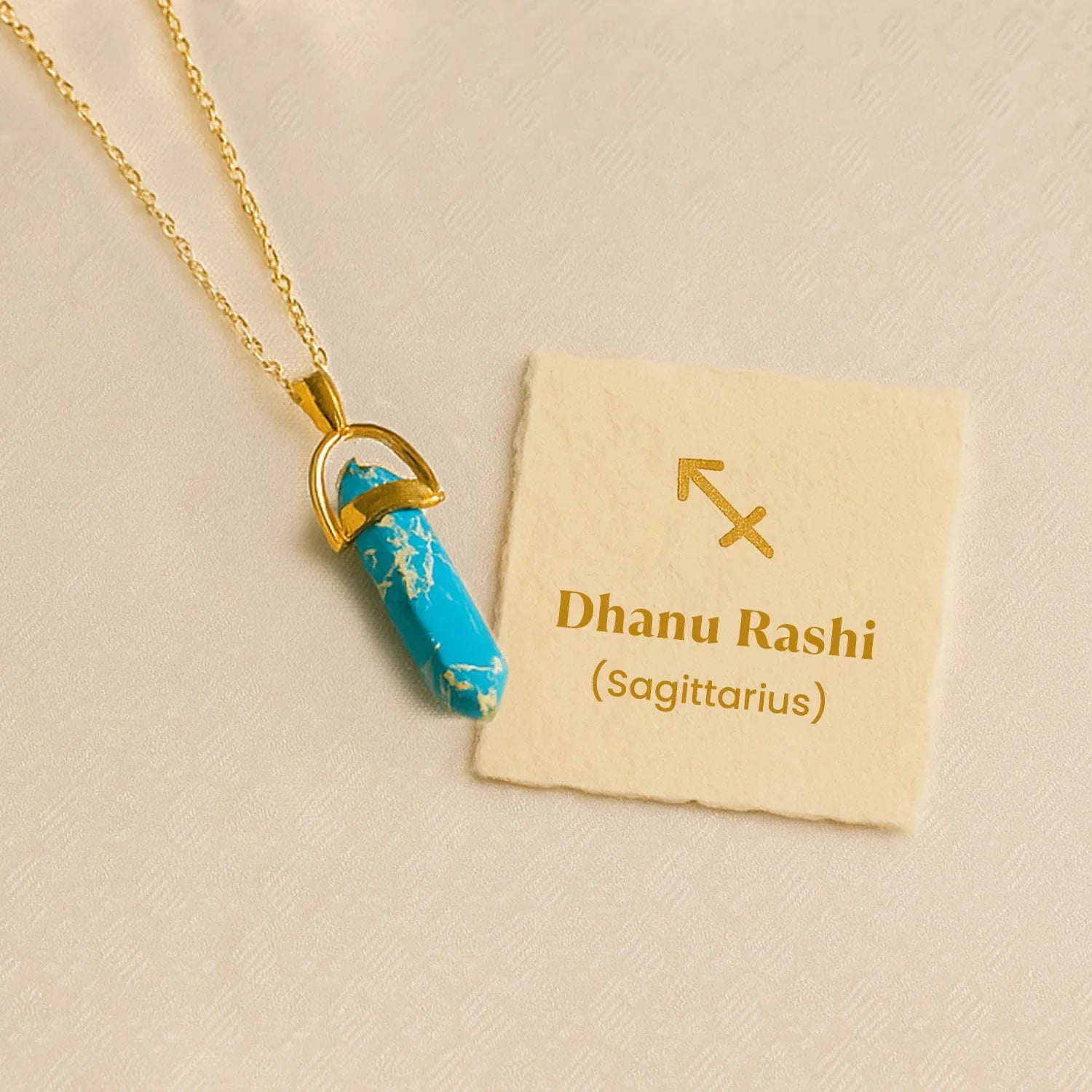 Turquoise Pencil Pendant (Dhanu Rashi) Sagittarius
